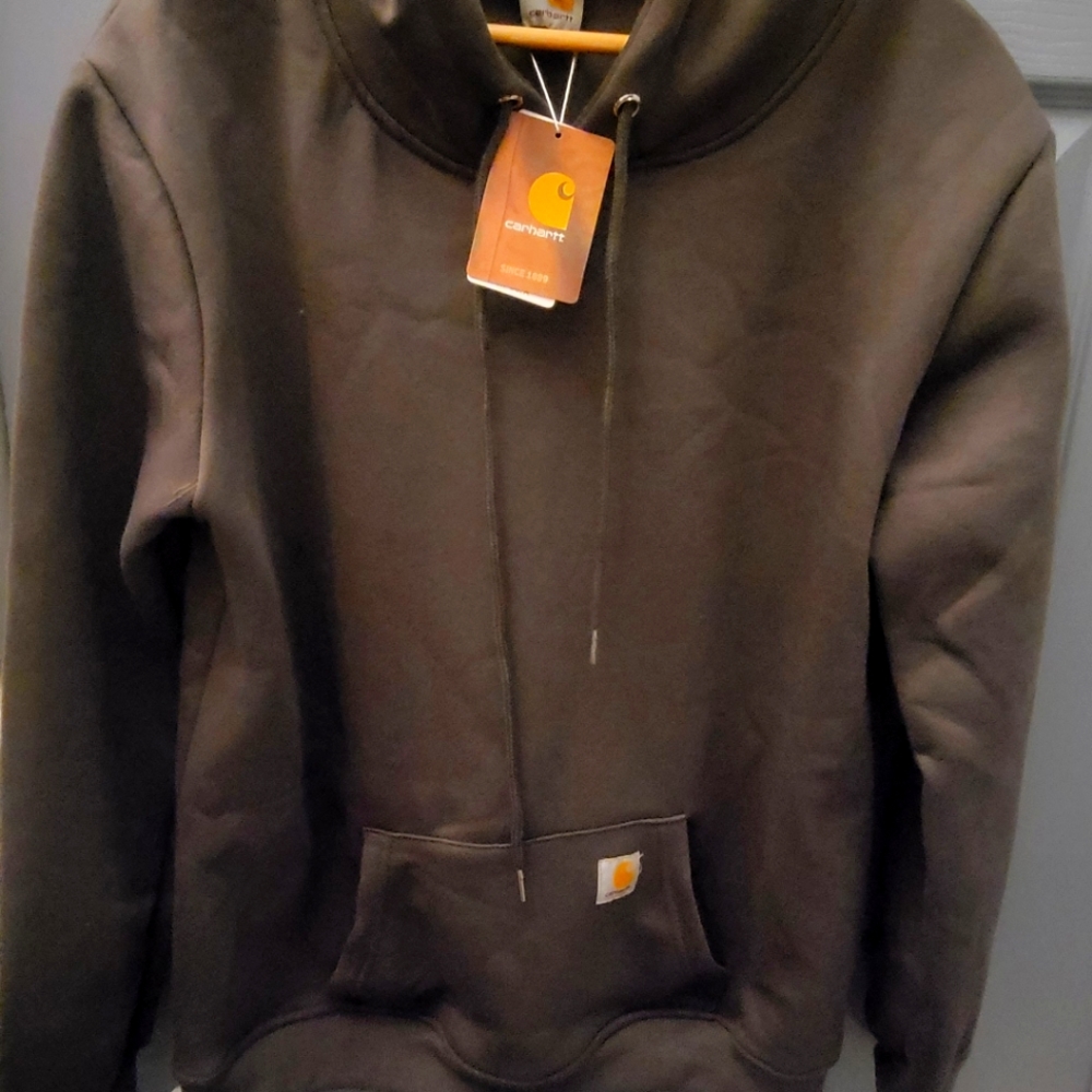 COPY - XL CARHART RUGGED WORK SWEATER (Charcoal) yellow logo